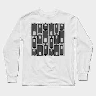 monochromatic mid century geometric design Long Sleeve T-Shirt